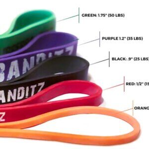 Rubberbanditz Deluxe Booty Kit (5 natural rubber resistance bands, 5-50 lbs)